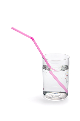 Straw refracted in water